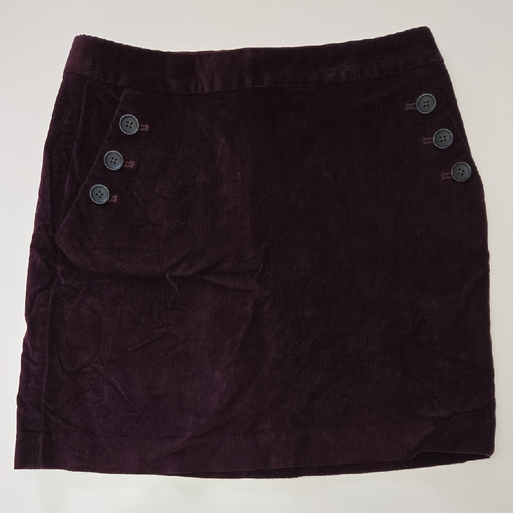 Elegant Purple Corduroy Skirt